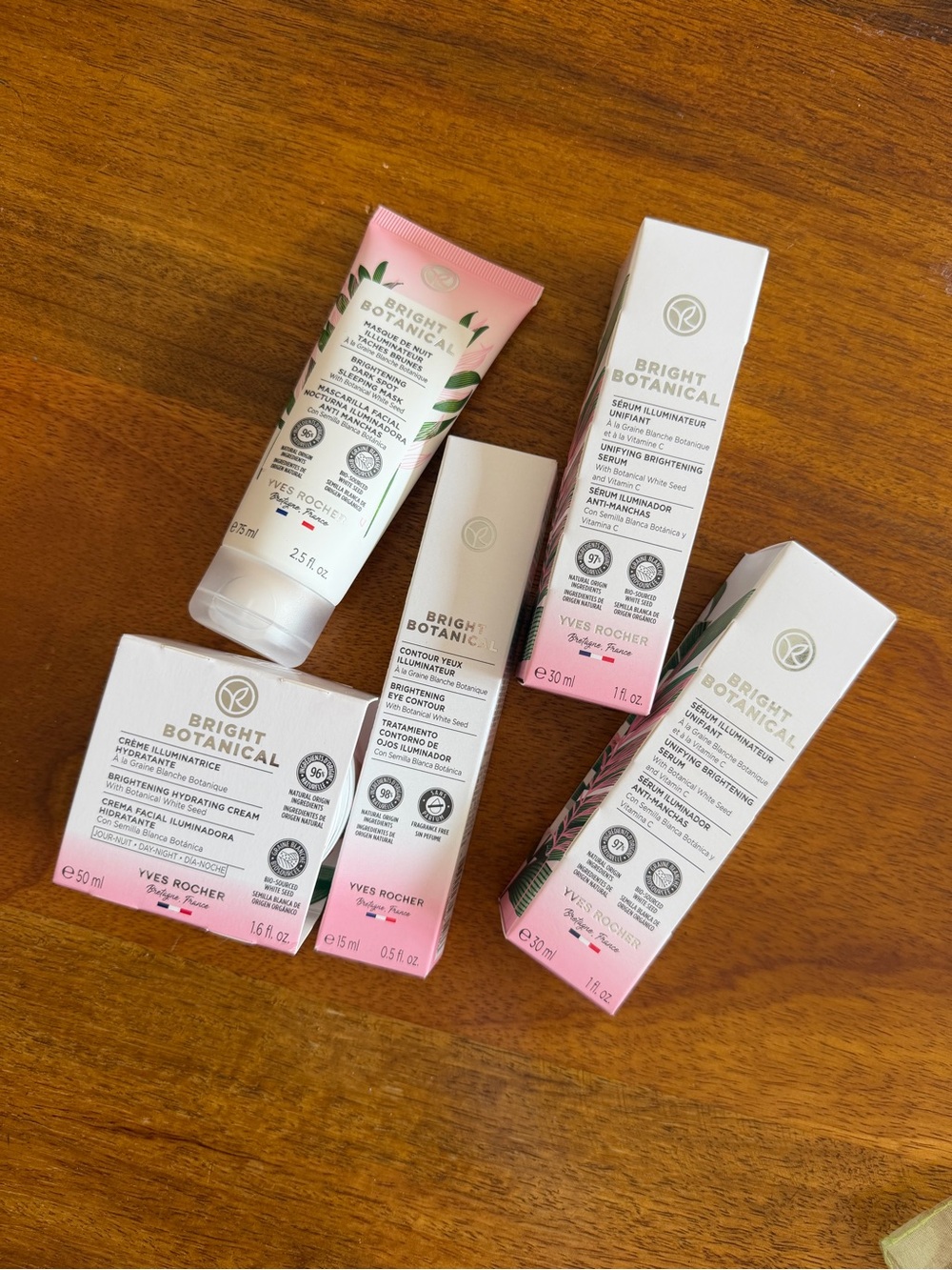 Yves Rocher Bright Botanical Collection Brightening 5 piece Set - New Unopened